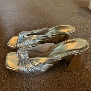 Jeffrey Campbell gold & silver heels. Size 61/2.
